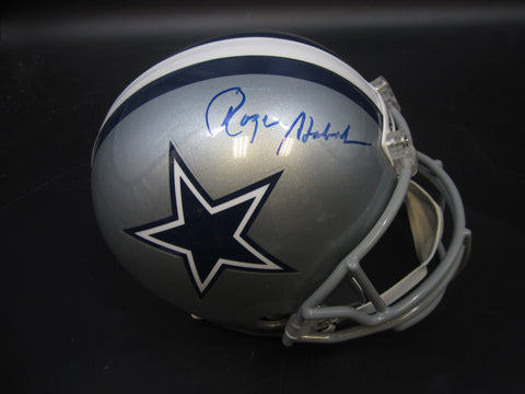 Dallas Cowboys Roger Staubach Hand Signed Autographed Authentic Full-Size Silver Helmet Includes JSA COA