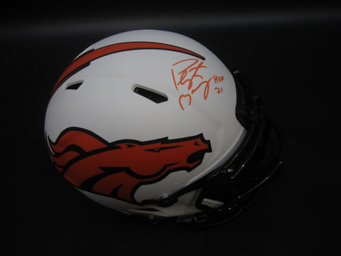 Denver Broncos Peyton Manning Hand Signed Autographed Authentic Full-Size Matte White Helmet with HOF 21 Inscription Includes Fanatics Authentic COA