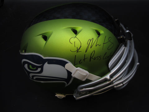 Seattle Seahawks DK Metcalf Hand Signed Autographed Schutt DNA Alternate Authentic Full-Size Green Helmet with Let Russ Cook Inscription Includes Mill Creek Sports COA