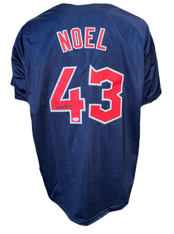 Cleveland Guardians Jhonkensy Noel Hand Signed Autographed Custom Navy Jersey Includes JSA COA