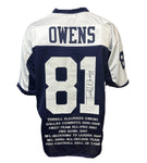 Dallas Cowboys Terrell Owens Hand Signed Autographed Custom Navy Career Achievements Stat Jersey Includes JSA COA