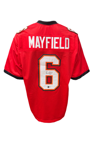 Tampa Bay Buccaneers Baker Mayfield Hand Signed Autographed Custom Red Jersey Includes Beckett COA