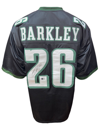 Philadelphia Eagles Saquon Barkley Hand Signed Autographed Custom Black Jersey Includes Beckett COA