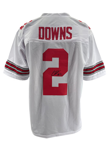 The Ohio State University Buckeyes Caleb Downs Hand Signed Autographed Custom White Jersey Includes SWAU COA
