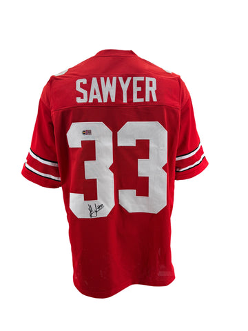 The Ohio State University Buckeyes Jack Sawyer Hand Signed Autographed Custom Red Jersey Includes SWAU COA