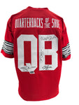 The Ohio State University Buckeyes QBs of the Shoe Hand Signed Autographed Custom Red Jersey Includes SWAU COA