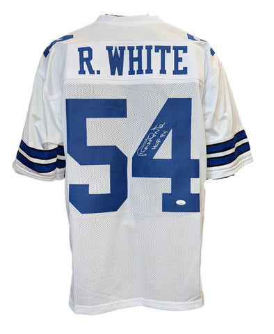 Dallas Cowboys Randy White Hand Signed Autographed Custom White Jersey with HOF 94 Inscription Includes JSA COA