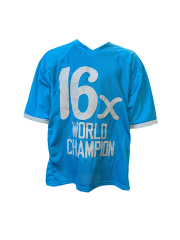 Ric Flair Hand Signed Autographed Custom Blue Jersey with Famous Quote Includes JSA COA