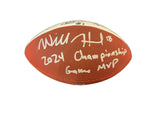 The Ohio State University Buckeyes Team Signed National Championship Logo Football with 2024 Championship Game MVP Will Howard Inscription Includes SWAU COA