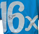 Ric Flair Hand Signed Autographed Custom Blue Jersey with Famous Quote Includes JSA COA