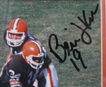 Cleveland Browns Bernie Kosar & Kevin Mack Hand Signed Autographed 8x10 Photo Framed with Matting Includes COA