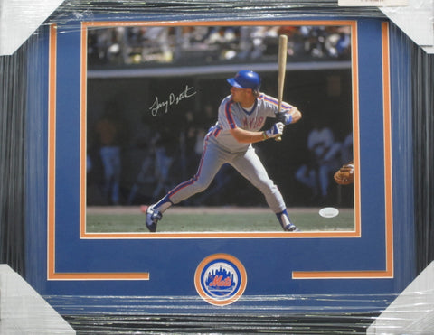 New York Mets Lenny Dykstra Hand Signed Autographed 11x14 Photo Framed with Matting Includes JSA COA
