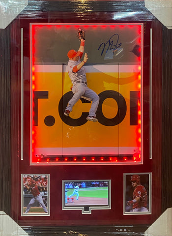 Los Angeles Angels Mike Trout Hand Signed Autographed 16x20 Photo Framed with Suede Matting, LED Lighting, & Video Highlights Includes COA