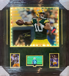 Green Bay Packers Jordan Love Hand Signed Autographed 16x20 Photo Framed with Suede Matting, LED Lighting, & Video Highlights Includes Beckett COA
