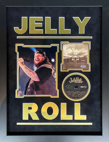 Jelly Roll Hand Signed Autographed Whitsitt Chapel CD Insert Framed with Suede Matting & Cutout Lettering Includes PSA COA