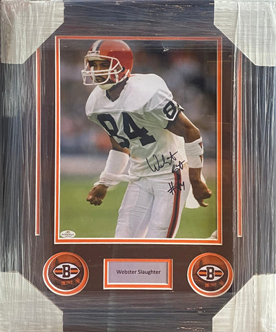 Cleveland Browns Webster Slaughter Hand Signed Autographed 11x14 Photo Framed with Matting Includes COA