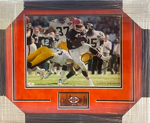 Cleveland Browns Eric Metcalf Hand Signed Autographed 11x14 Photo Framed with Suede Matting Includes COA