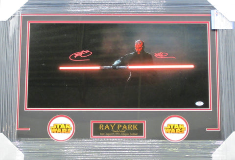Star Wars: Episode 1 - The Phantom Menace "Darth Maul" Ray Park Hand Signed Autographed Panoramic Photo Framed with Matting Includes PSA COA
