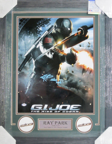 G.I. Joe: The Rise of Cobra "Snake Eyes" Ray Park Hand Signed Autographed 16x20 Photo with Snake Eyes Inscription Framed with Matting Includes PSA COA
