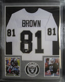 Oakland Raiders Willie Brown Hand Signed Autographed Jersey Framed & Matted with Five Star Grading COA