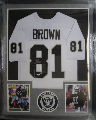 Oakland Raiders Willie Brown Hand Signed Autographed Jersey Framed & Matted with Five Star Grading COA