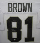 Oakland Raiders Willie Brown Hand Signed Autographed Jersey Framed & Matted with Five Star Grading COA