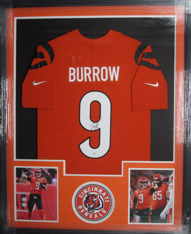 Cincinnati Bengals Joe Burrow Hand Signed Autographed Jersey Framed & Matted with Five Star Grading COA
