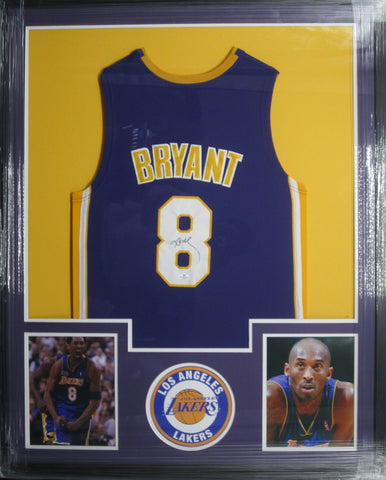 Los Angeles Lakers Kobe Bryant Hand Signed Autographed Jersey Framed & Matted with Five Star Grading COA