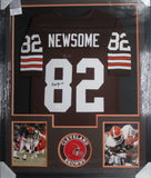 Cleveland Browns Ozzie Newsome Hand Signed Autographed Jersey Framed & Matted with JSA COA