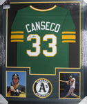 Oakland Athletics Jose Canseco SIGNED Framed Matted Jersey JSA COA