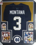 Notre Dame Joe Montana SIGNED Framed Matted Jersey JSA COA