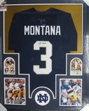 Notre Dame Joe Montana SIGNED Framed Matted Jersey JSA COA
