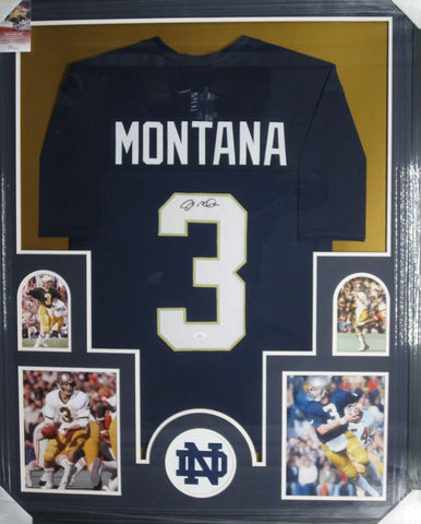 Notre Dame Joe Montana SIGNED Framed Matted Jersey JSA COA