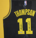 Golden State Warriors Klay Thompson SIGNED Framed Matted Jersey FANATICS COA