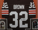Cleveland Browns Jim Brown SIGNED Framed Matted Jersey JSA COA