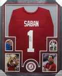 Alabama Crimsontide Coach Nick Saban SIGNED Framed Matted Jersey PSA COA