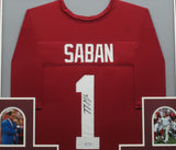 Alabama Crimsontide Coach Nick Saban SIGNED Framed Matted Jersey PSA COA