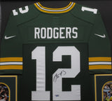 Green Bay Packers Aaron Rodgers SIGNED Framed Matted Jersey FANATICS COA