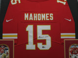 Kansas City Chiefs Patrick Mahomes SIGNED Framed Matted Jersey BECKETT COA