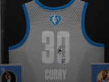 Golden State Warriors Stephen Curry SIGNED Framed Matted All-Star Jersey BECKETT COA