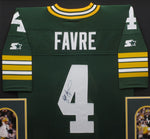 Green Bay Packers Brett Favre SIGNED Framed Matted Jersey WITH COA