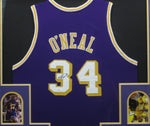 Lakers Shaquille O'Neal SIGNED Framed Matted Jersey JSA COA