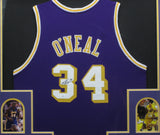 Lakers Shaquille O'Neal SIGNED Framed Matted Jersey JSA COA