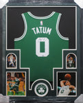 Boston Celtics Jayson Tatum SIGNED Framed Matted Jersey FANATICS COA