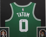 Boston Celtics Jayson Tatum SIGNED Framed Matted Jersey FANATICS COA