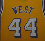 Lakers Jerry West SIGNED Framed Matted Jersey JSA COA