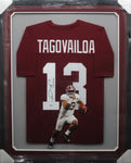 Custom Alabama Tua Tagovailoa SIGNED Framed Matted Jersey BECKETT COA
