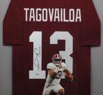 Custom Alabama Tua Tagovailoa SIGNED Framed Matted Jersey BECKETT COA