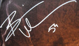 Chicago Bears Brian Urlacher Hand Signed Autographed Large Canvas Framed & Includes JSA COA