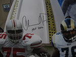 The Ohio State University Buckeyes / St. Louis Rams Orlando Pace Hand Signed Autographed Large Canvas with HOF 2016 Inscription Framed & Includes JSA COA